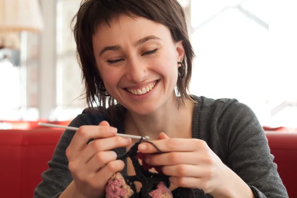 Young girl crochet — Stock Photo, Image