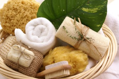 Soothing spa basket clipart