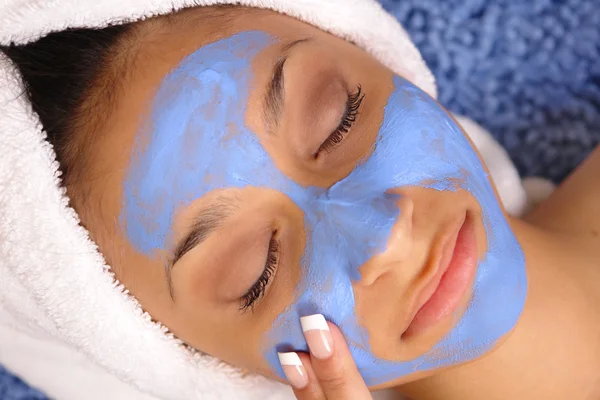 Azul spa facial — Fotografia de Stock