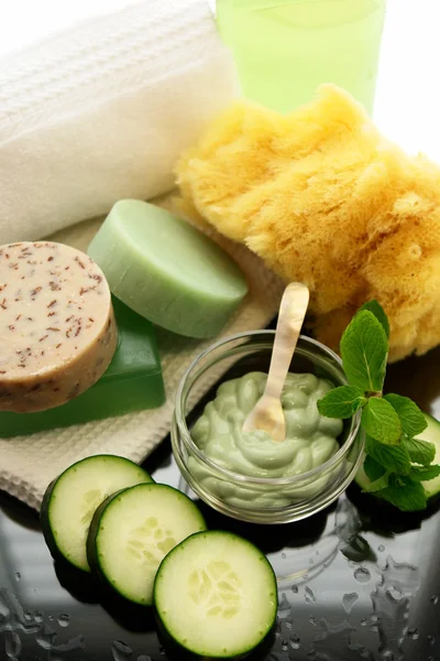 Traitement spa menthe concombre — Photo