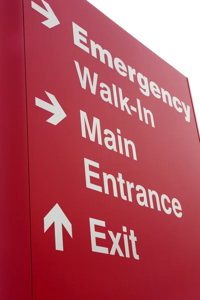 Emergency Hospital Entrance Sign Shows Patients Royalty Free Stock Images