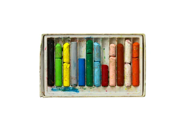Velho Crayon Uso Escola — Fotografia de Stock