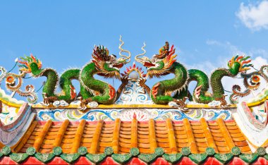 Two dragon on roof clipart