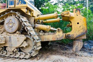 Bulldozer working clipart