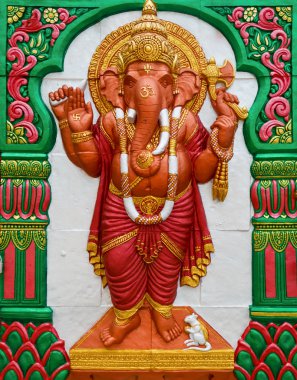 God elephant in Hindu temple clipart