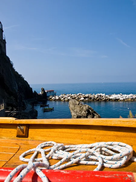 Cima Dell Ancora Una Barca Ormeggiata Insenatura Della Costa Ligure — Photo