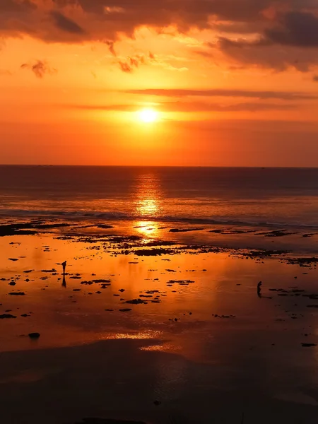 Закат Пляже Бингин Бали — стоковое фото
