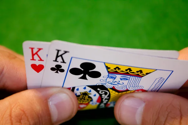 Bir Poker Eli Gösteren Cep Kralları — Stok fotoğraf
