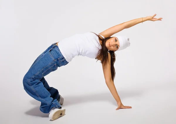 Young tomboy in breakdance — Stock Photo, Image