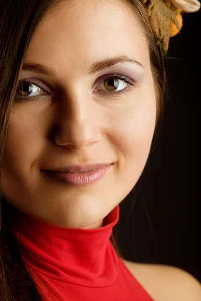 Portret van schoonheid vrouw close-up — Stockfoto