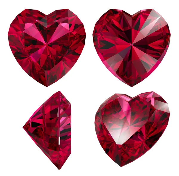 Ruby red heart shape isolated — Stock Photo © Wisky #4818378