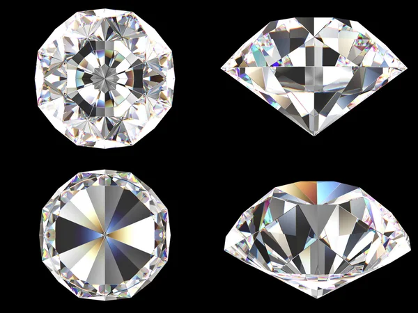 Diamante engastado con vista diferente aislado —  Fotos de Stock