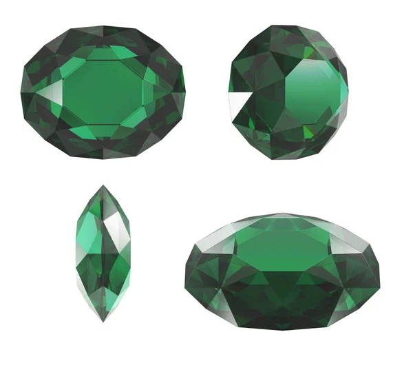 Smaragd Diamond Vágott Elszigetelt Vágógörbe — Stock Fotó