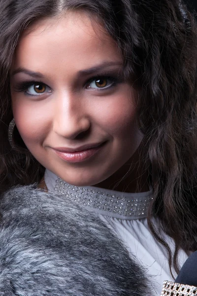 Menina bonita close-up retrato — Fotografia de Stock