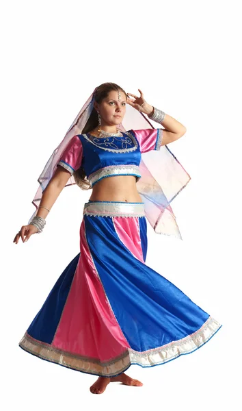 Woman dance in motion - oriental arabian costume — Stock Photo, Image