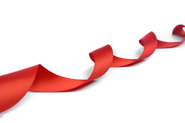 Red Ribbon Bow Geïsoleerd — Stockfoto