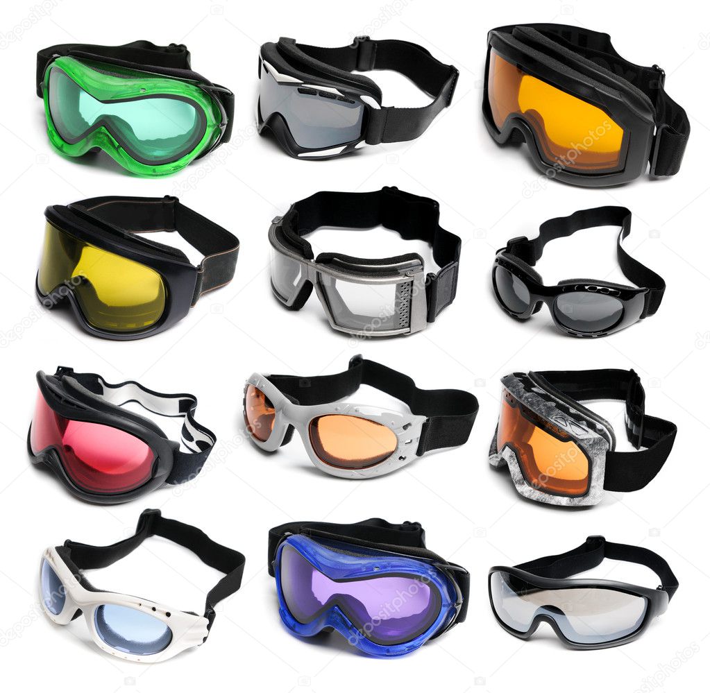 Ski goggles isolated on a white background