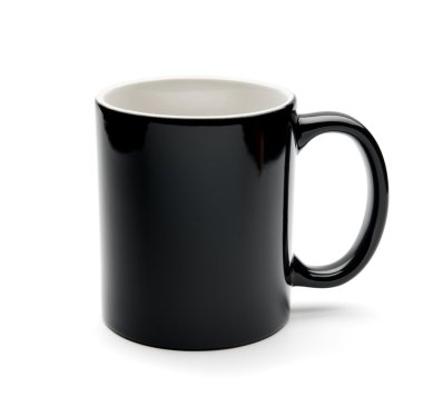 Black cup on a white background clipart