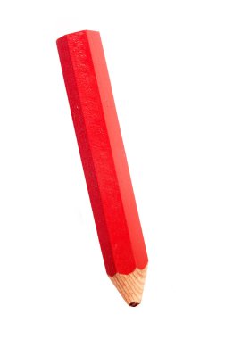 Beyaz arkaplanda kırmızı kalem