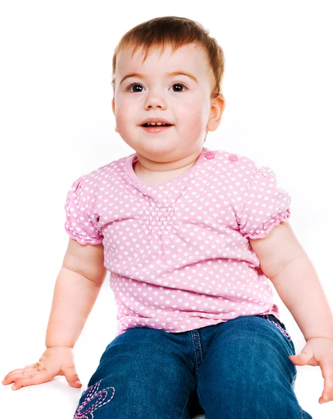 Small Child White Background — Stock Photo, Image