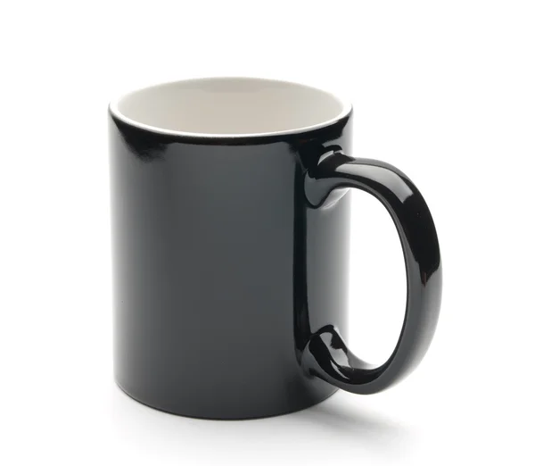 Schwarze Tasse Auf Weißem Hintergrund — Stockfoto