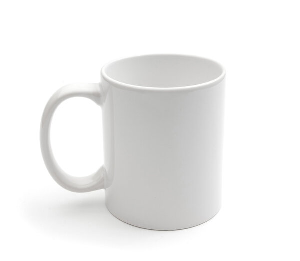 Cup on a white