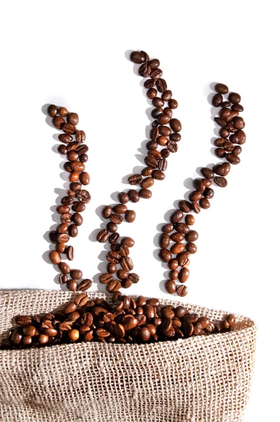 Coffee Beans Bag Aroma Baens — Stock Photo, Image