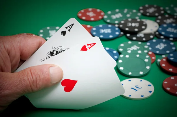 Carte e poker — Foto Stock