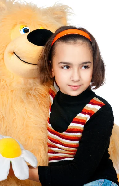 Piękna Dziewczyna Niedźwiedzia Pomarańczowy Jasny — Zdjęcie stockowe
