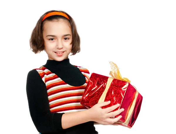 Κοριτσάκι με δώρο — Φωτογραφία Αρχείου