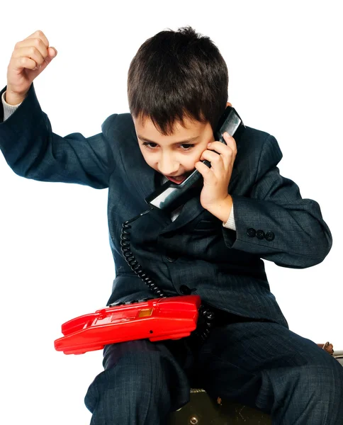 Niño hablando por teléfono — Foto de Stock