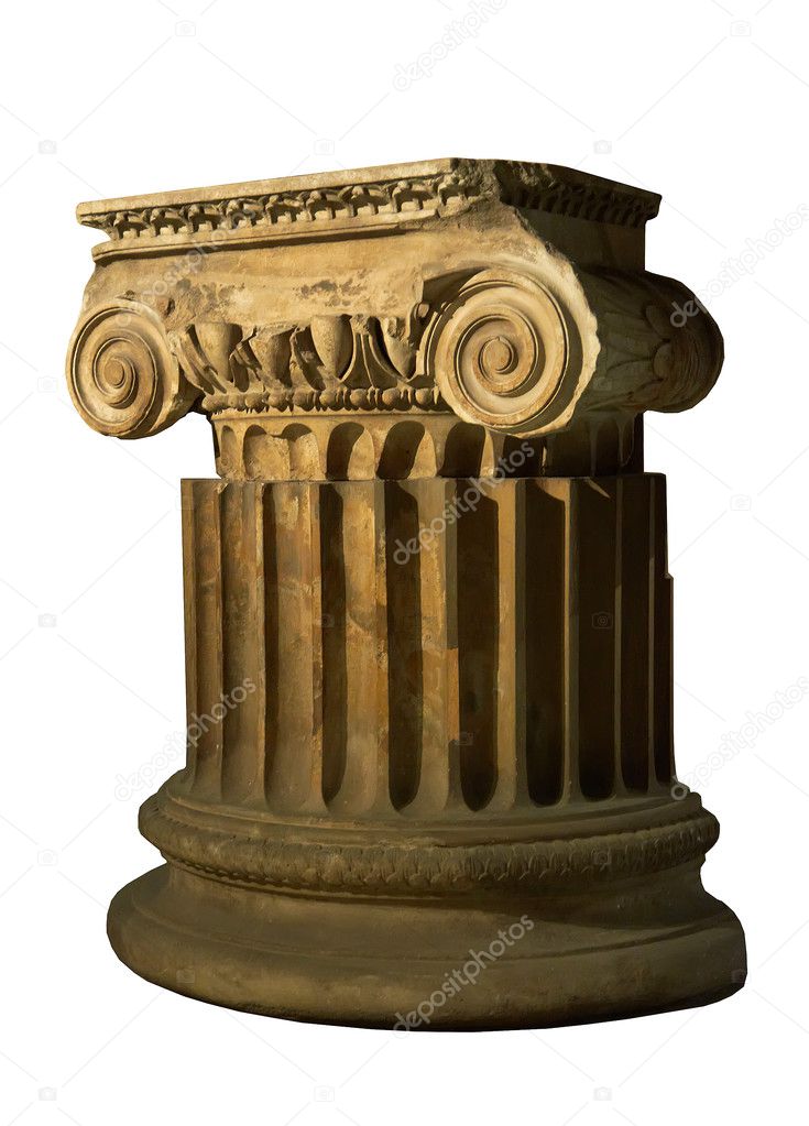 antique column isolated on a white background