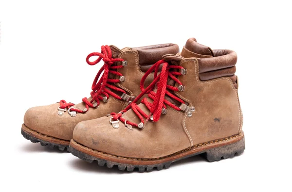 Kahverengi dağ ayakkabıları — Stok fotoğraf