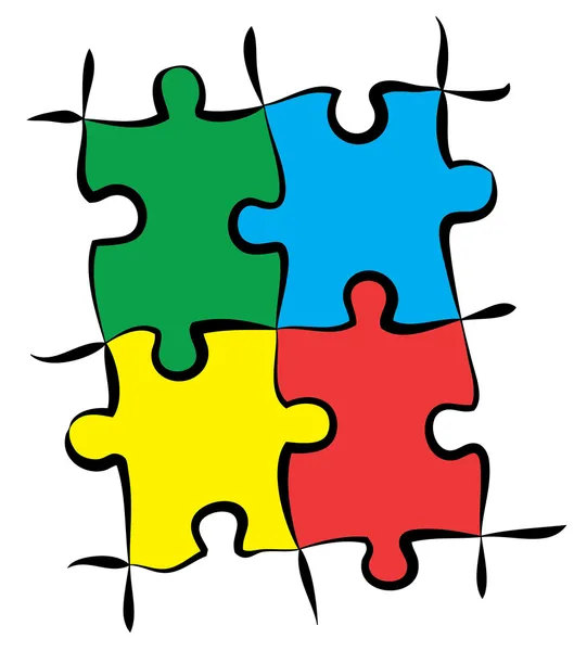 Pezzi puzzle colorati — Vettoriale Stock