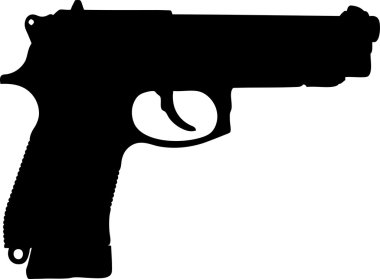 Silhouette pistol clipart