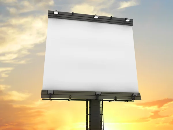 Порожній Рекламний Щит Готовий Заповнити Небо Заходу Сонця Позаду Включає — стокове фото