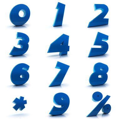 Numbers set clipart
