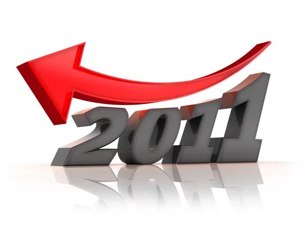 Negócio Cai 2011 Mensagem Preocupação Durante Novo Ano — Fotografia de Stock