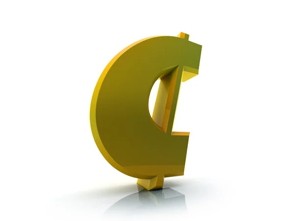 Fancy Yellow Cent Sign — Stock Photo, Image
