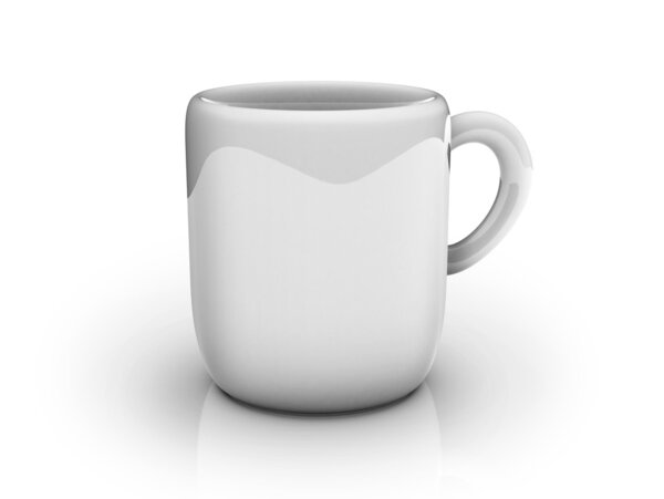 White 3d mug ready to receive your logo or inscription!