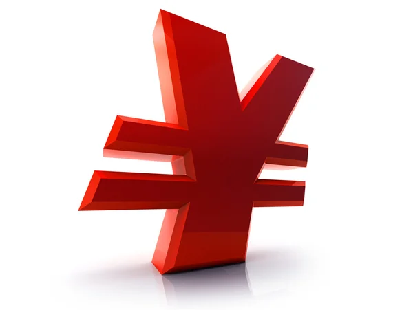 Fancy Red Yen Sign — Stock Photo, Image