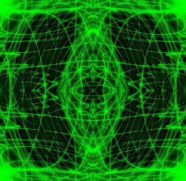 A long exposure that looks like complex green computer wireframes. clipart