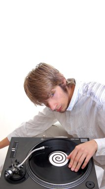 A DJ playing som beats. clipart