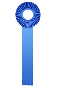 A plain and empty long blue ribbon on white clipart