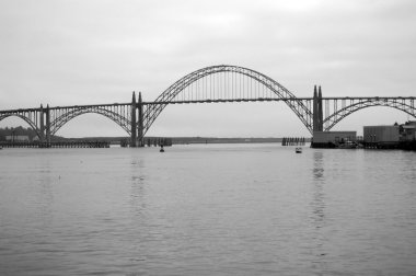 A long bridge over a bay in Oregon. clipart