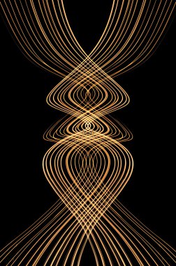 Wavy Abstract Glowing Lines isolated on black background