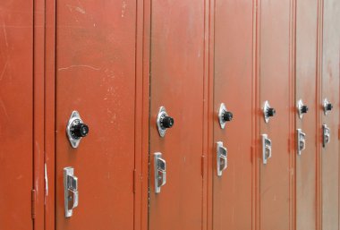 Red High School Lockers clipart