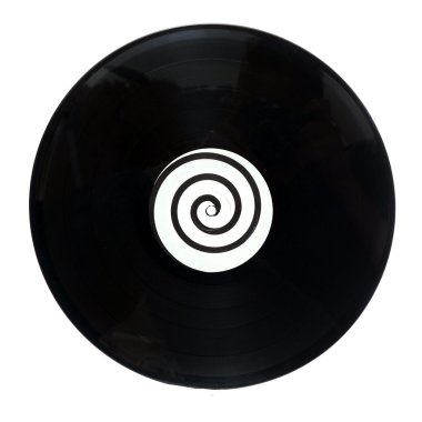 izole yuvarlak yuvarlak vinil lp müzik kaydı ile orta spiral çizmek