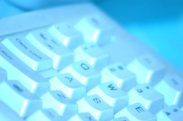Techno modrá klávesnice — Stock fotografie