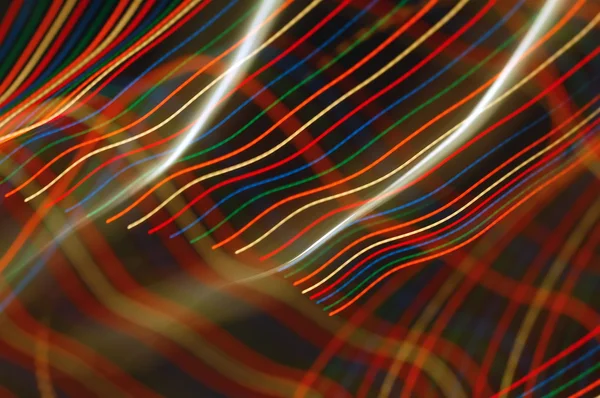Eine Lange Belichtung Von Mehrfarbigen Lichtern Die Dicke Linien Erzeugen — Stockfoto